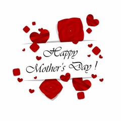 Creative Happy Mother's Day Card with Hearts vector illustration