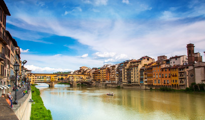 Florence, Gold (Ponte Vecchio) Bridge over the river Arno