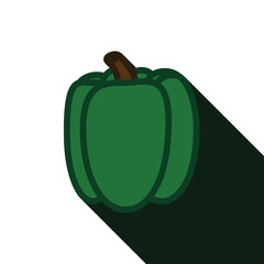 green pepper with long shadow
