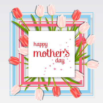 Happy mother's day images vector. Mothers Day greeting card. Happy Mothers Day design in trendy style. Mothers Day typography with frame.