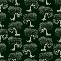 Background of the silhouettes of the decorative trees