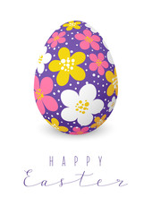 Easter card with color floral egg