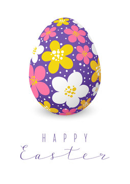 Easter card with color floral egg
