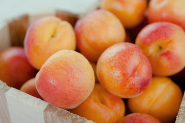 Peaches ripe fresh fruit closeup