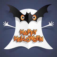 Happy Halloween card design elements on background, vector illustration