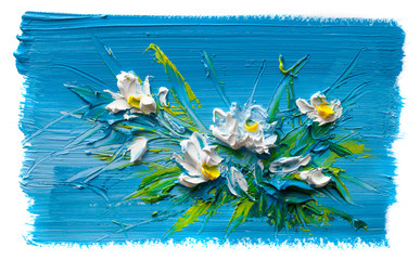 Abstract oil painting of  flower.