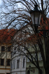 Fototapeta na wymiar Nice landscape with Prague architecture background.