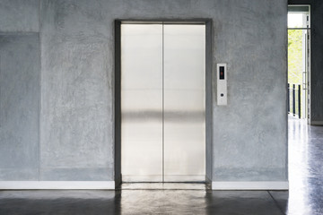 elevator with closed door