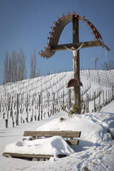 Marterl, Bildstock im Winter an der südsteirischen Weinstrasse,Steiermark,Österreich