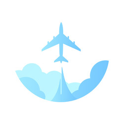 Travel by Plane, Vector Emblem