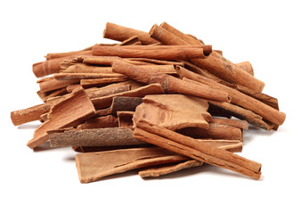 Cinnamon sticks isolated on white background
