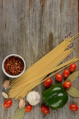 Italian Food Pasta Background with Cherry Tomato. Health lifestyle or vegetarian concept
