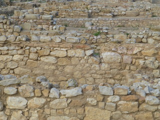 Yacimiento de Empúries (L'Escala) en Cataluña,España. El único yacimiento arqueológico  donde conviven los restos de una ciudad griega Emporion con las de una ciudad romana, Emporiae