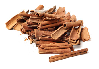 Cinnamon sticks isolated on white background