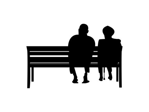 Elderly couple on a bench