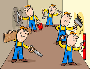 manual workers or decorators characters group