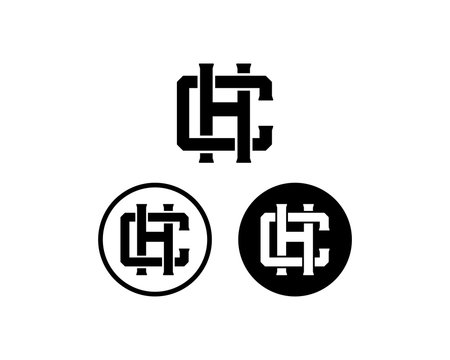 Initial Name Letter CH or HC Sign Symbol Monogram Logo Vector
