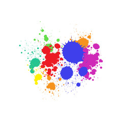 multi color paint splatter icon image vector illustration design