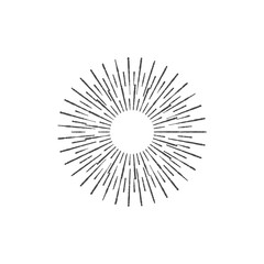 Obraz premium Sun rays hand drawn, vector illustration, Sunburst Vector, Sun rays Icon Hipster