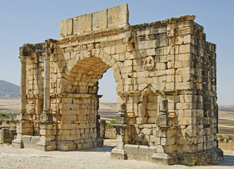 Ancient Roman Arch from Volubilis in Morocco.