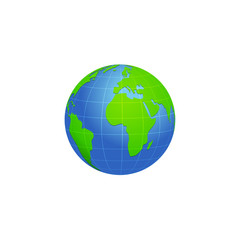 Vector planet Earth icon. Flat planet Earth icon. Flat design vector illustration for web banner, web and mobile, infographics. Vector Earth icon graphic. Vector icon isolated on gradient background