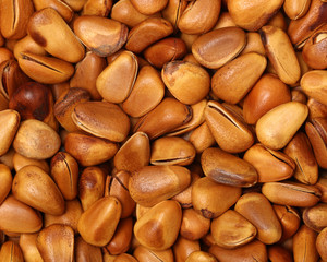 pine nut set as background