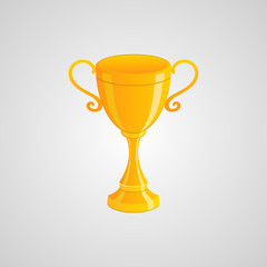 Trophy cup, award, vector icon in flat style