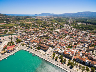 Fototapeta na wymiar Aerial view of Zakynthos city in Zante island, in Greece
