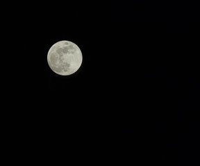 full moon in the black sky