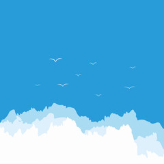 Sky. Clouds. Blue. Background. Bright. Good weather. For your design.