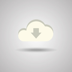 Cloud download. One of a set of linear web icons