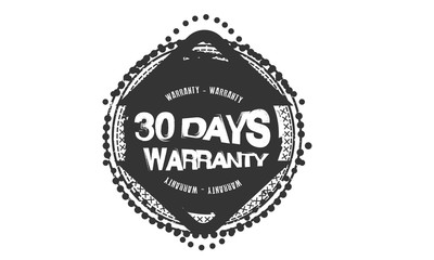 30 days warranty rubber stamp 
