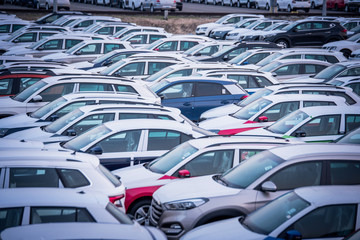 Obraz premium Cars Export Terminal, transport, factory industrial photo