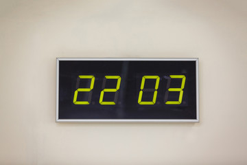 Black digital clock on a white background showing International Taxi Driver Day