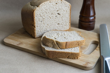 homemade bread on the board
