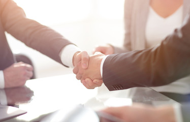 Fototapeta na wymiar confident handshake of business partners