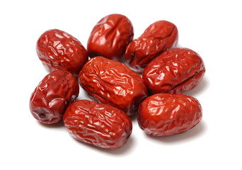 dried red jujube isolated on white background