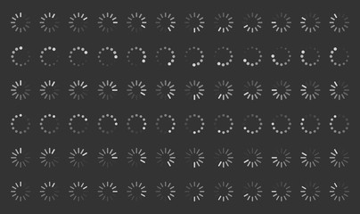 loading signs set, load indicator icons, preload symbol