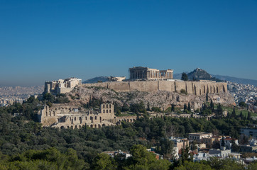 Fototapeta na wymiar The Parthenon Temple at the Acropolis of Athens, Greece,