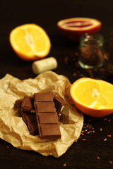 Chocolate, orange, table, food, dessert, sweetness, yellow, tube