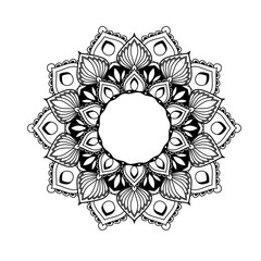 Ethnic mandala design - flower style tracery in ethnic style