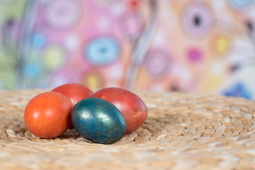 Colourful painted Easter eggs