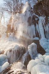 Fototapeta premium Vereister Bad Urach Wasserfall Februar 2018 Schwäbische Alb.