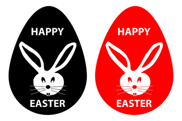 Happy easter - pattern - vector - black and red