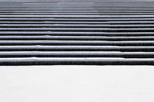 Scalinata del Vittoriano di Roma con la neve del 26 febbraio 2018