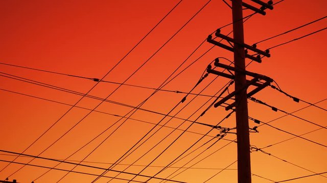 4K Electricity Power Lines pan across