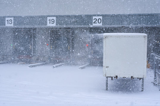 Loading dock at a warehouse.