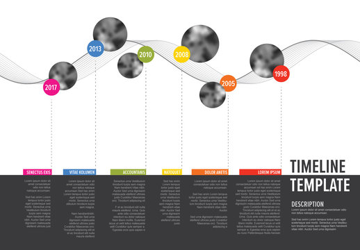 Wavy Lines Horizontal Timeline Layout