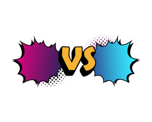Versus letters fight backgrounds comics style design. Vector illustration
