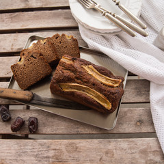 Homemade date banana cake